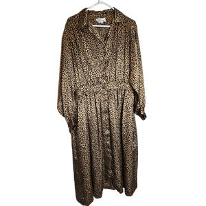 Vintage 1980s Animal / Leopard / Cheetah Print dress Frances Henaghan Size 14